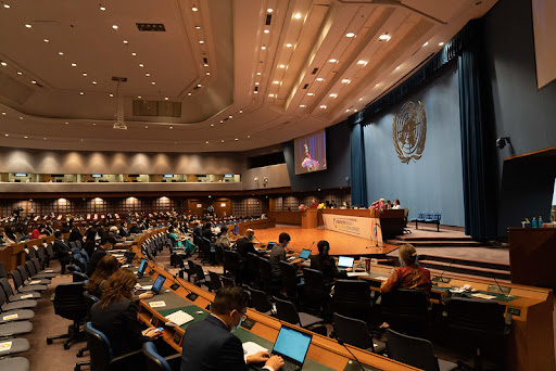 Representatives gathered in a conference room during the 2022 Asia Pacific Forum on Sustainable Development in Bangkok, Thailand. From https://twitter.com/UNESCAP